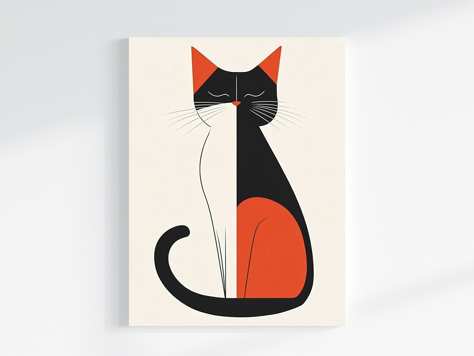 Obraz Na Plátně Canvas Grafika Portrét Kočka Kresba Vintage Retro 60x80