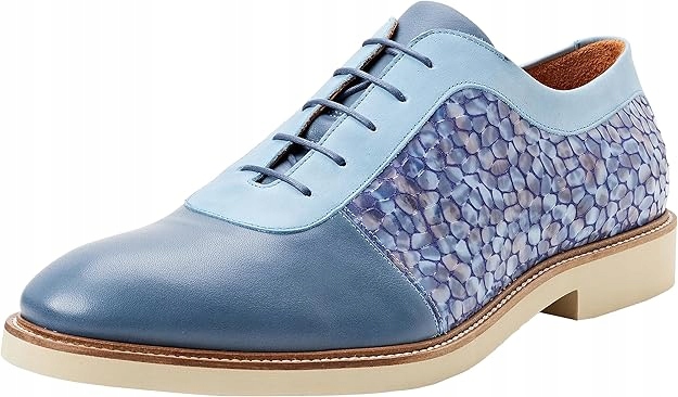 Mascolori Pánské Kožené Polobotky Modré S Šupinatým Vzorem 45 6IA