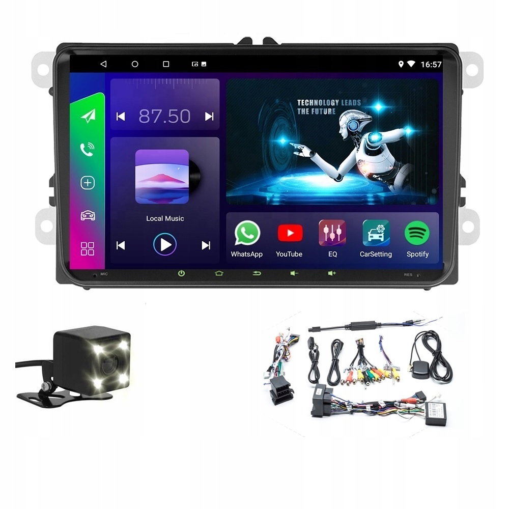 Automobilové Rádio 2 Din Android 13.0 Gps Navigácia Vw Škoda 9 palcov