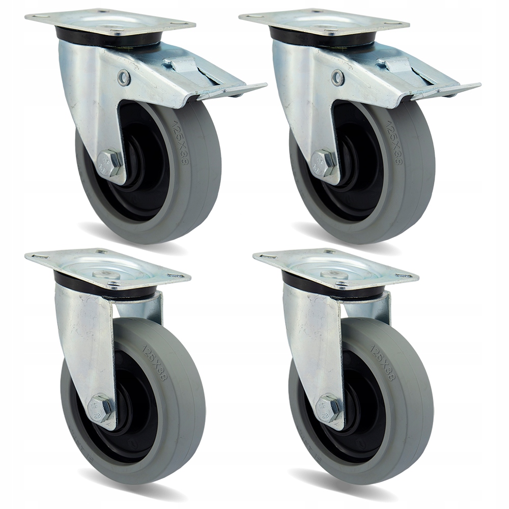 12HPOGUS125K1 Kolo Polyamid Guma FI125 kočárek komplet 4 ks