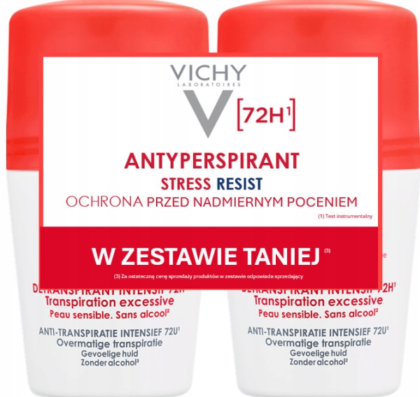 Antyperspirant w kulce Vichy Deo 72H Ochrony Stress Resist Roll-On 2x50ml