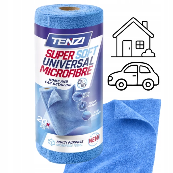 Levně Tenzi Utěrky z mikrovlákna na roli Modré 20 ks 35x35 cm