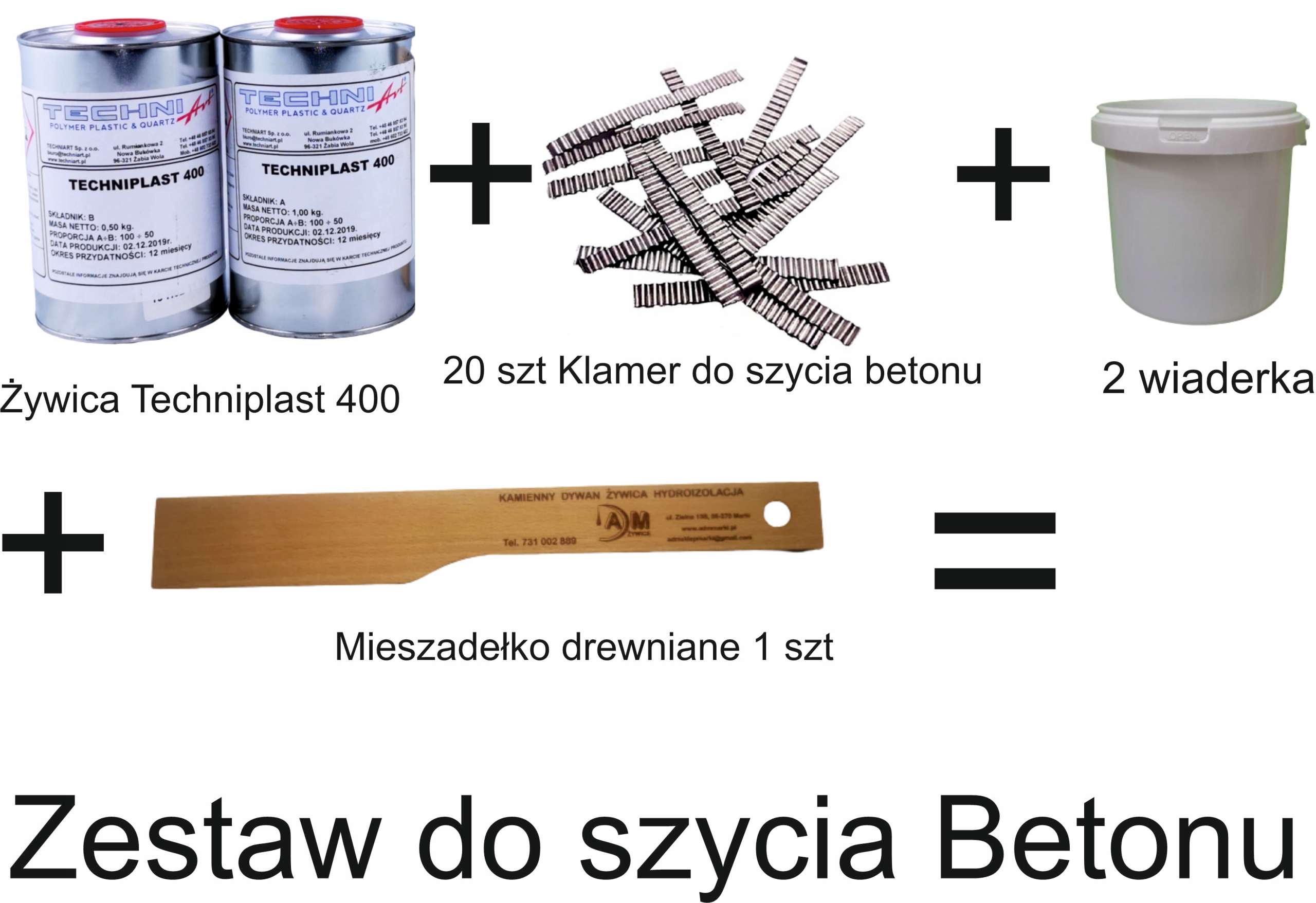 

Żywica epoksydowa +klamry zestaw do naprawy betonu