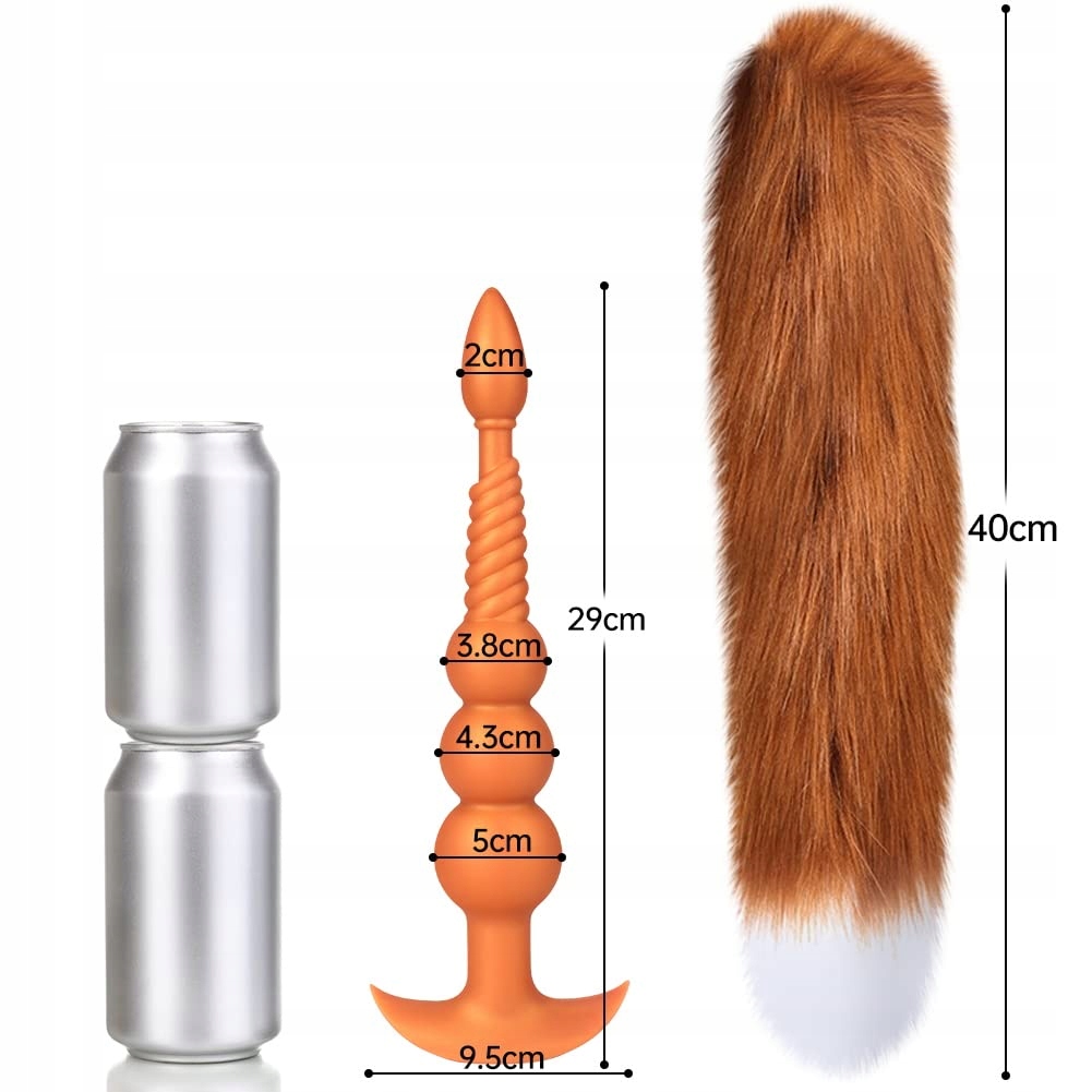 FOXTROT Korek Analny Z Odczepianym Ogonem Silikonowy Trener BDSM Cosplay — miniatura 5