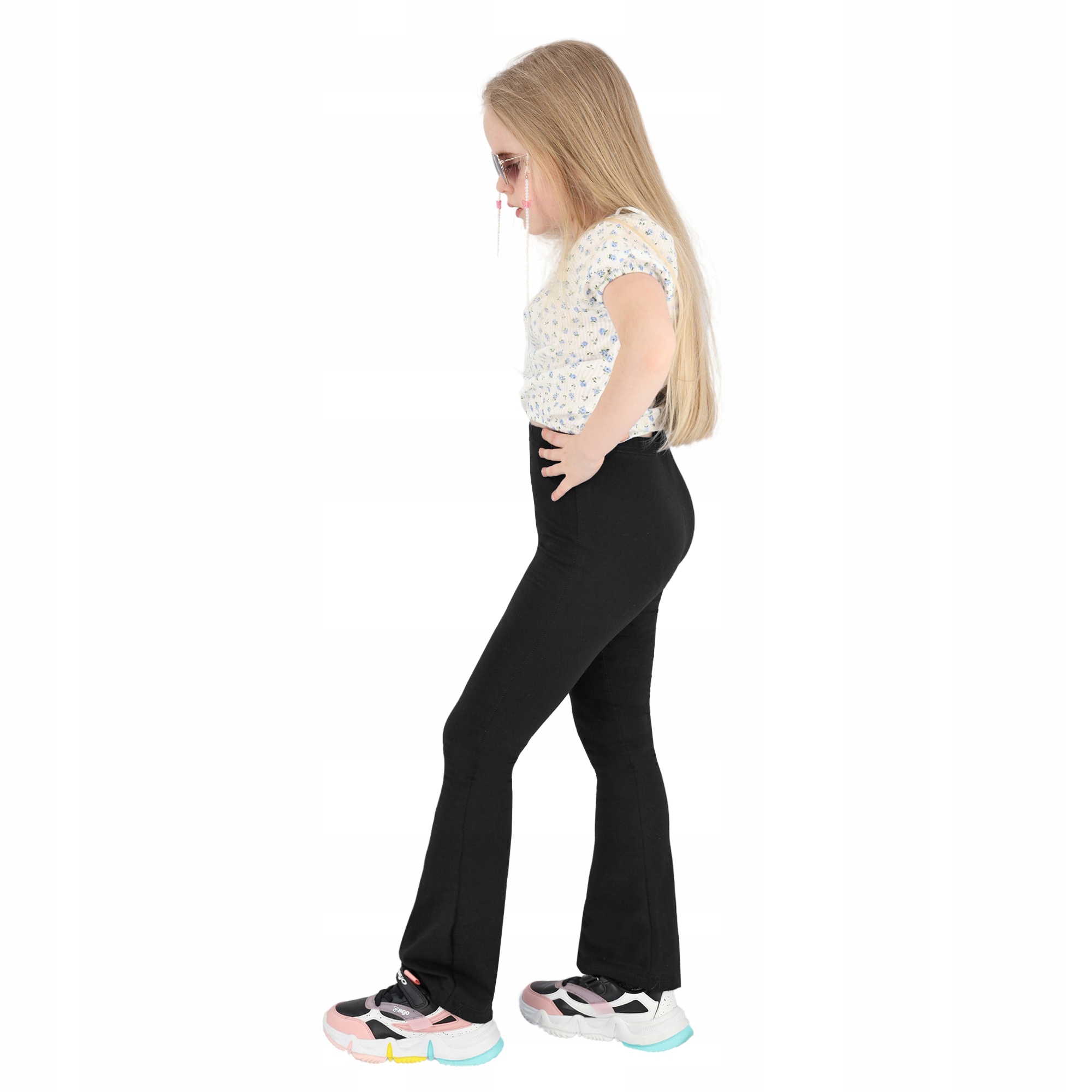 SPODNIE DZWONY DZIEWCZĘCE DRESY BAWEŁNIANE 146 Rozmiar 146