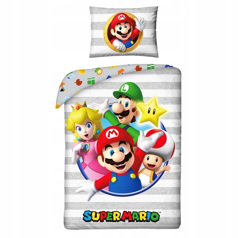 

Pościel Bawełniana 140 X 200 Nintendo Mario
