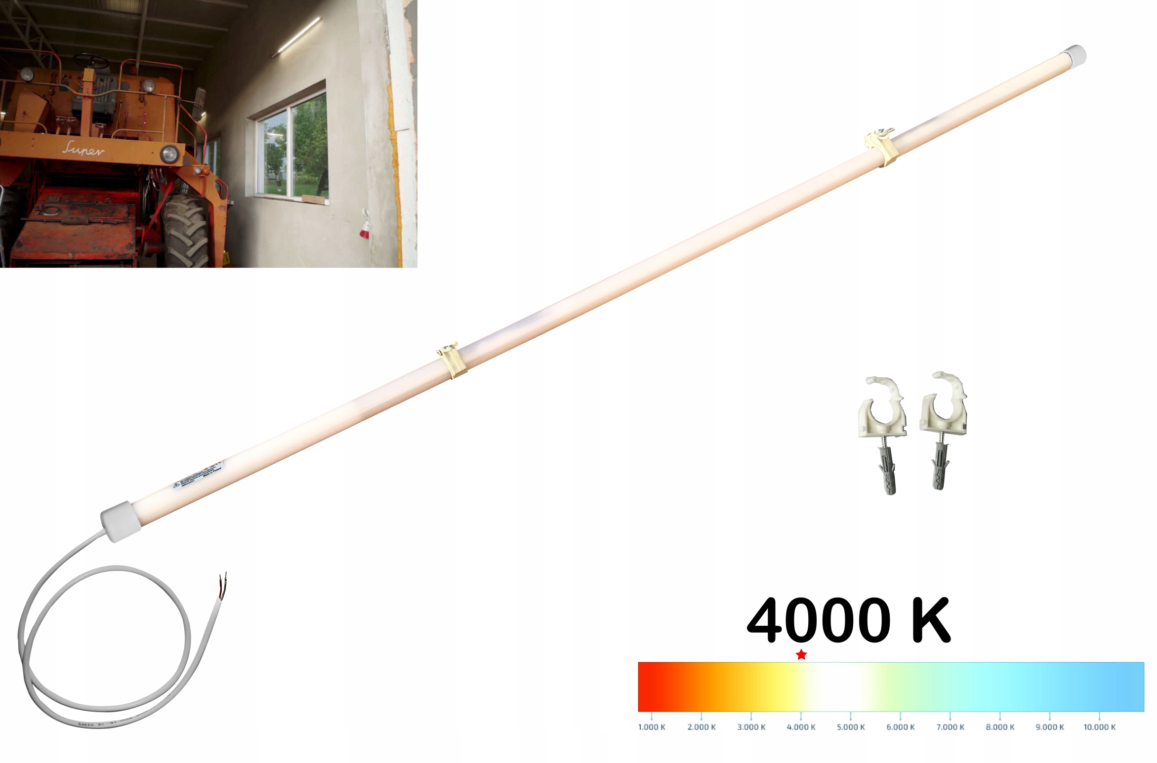 Lampa LED do HALA GARAŻ WIATA PIWNICA 3080lm 4K PL