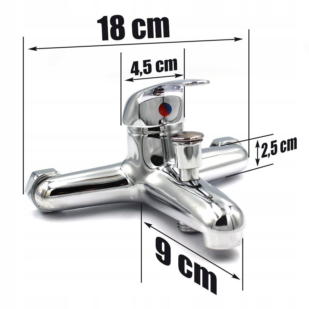 BATERIA WANNOWA PRYSZNICOWA ŚCIENNA KRAN WANNOWO PRYSZNICOWA ZESTAW CHROM Linia PR