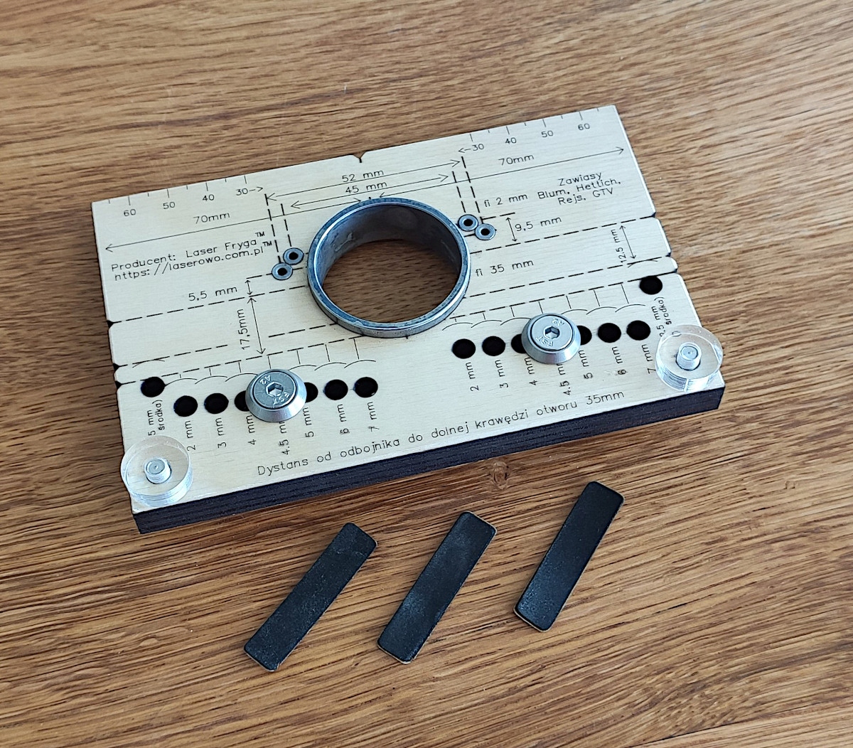 Šablona pro závěsy Blum/Hettich/Rejs v3 standardní pouzdro