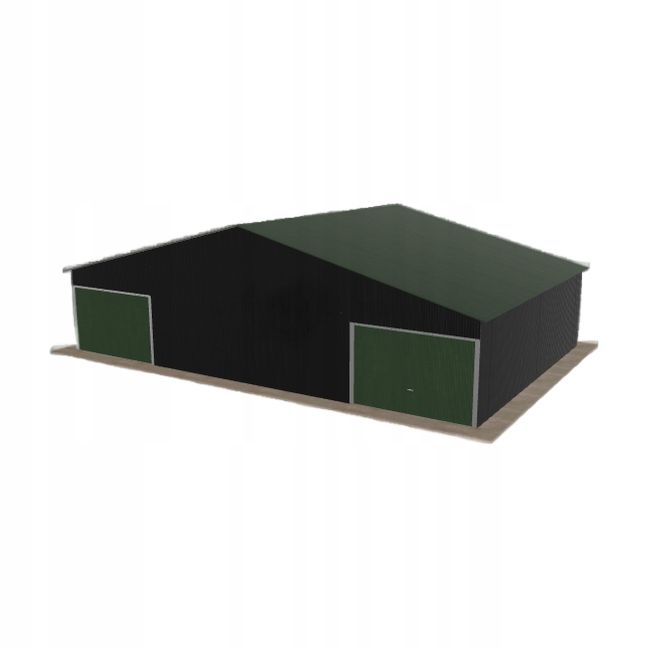 Plechová garáž 12x8 m dvoupolohová, dvoupolohová, černá