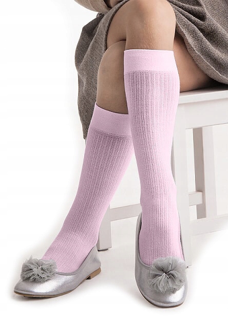 

Podkolanówki Skarpetki Dziewczęce Róż r.92-110