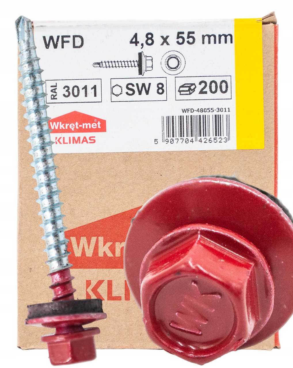 WKRĘTY FARMERSKIE 4,8x55mm RAL 3011 FARMERY 200szt