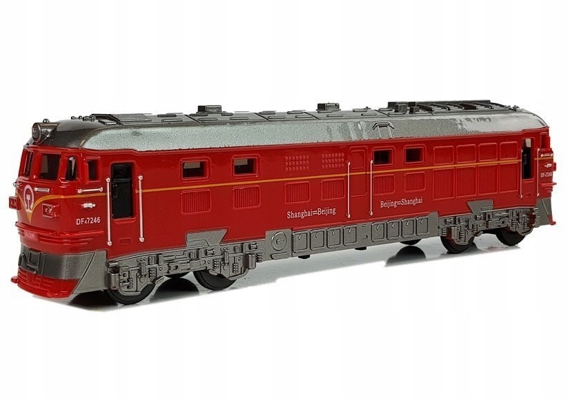 POCIĄG LOKOMOTYWA PENDOLINO Z NAPĘDEM ŚWIATŁA I DŹWIĘK CZERWONY Marka LEANToys