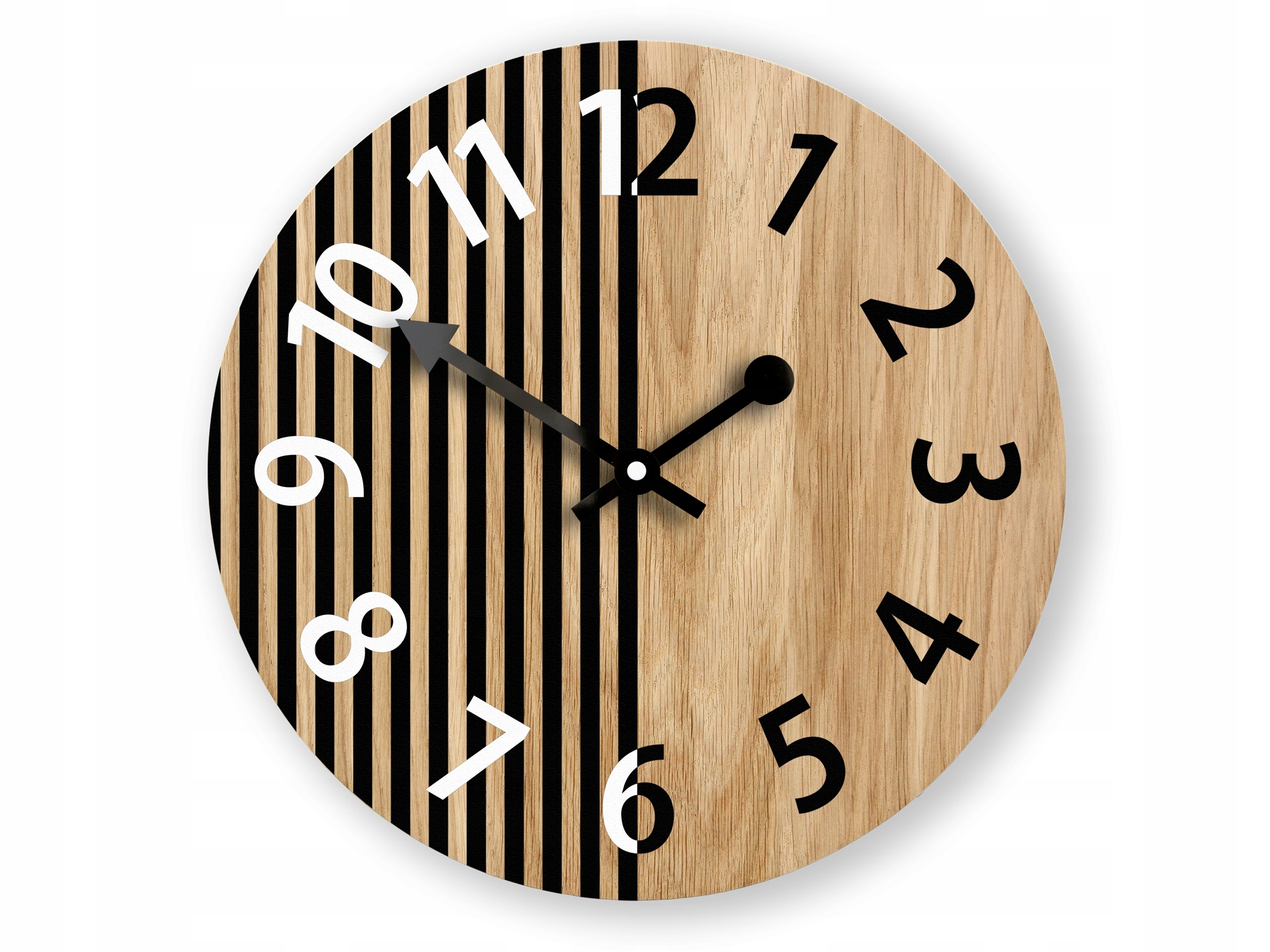 Moderní dřevěný nástěnný hodinový stroj s tichým mechanismem, Kulatý, robustní