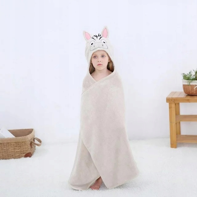 RĘCZNIK KĄPIELOWY OKRYCIE Z KAPTUREM PLAŻOWE SZLAFROK DLA DZIECI ZEBRA Marka inna marka