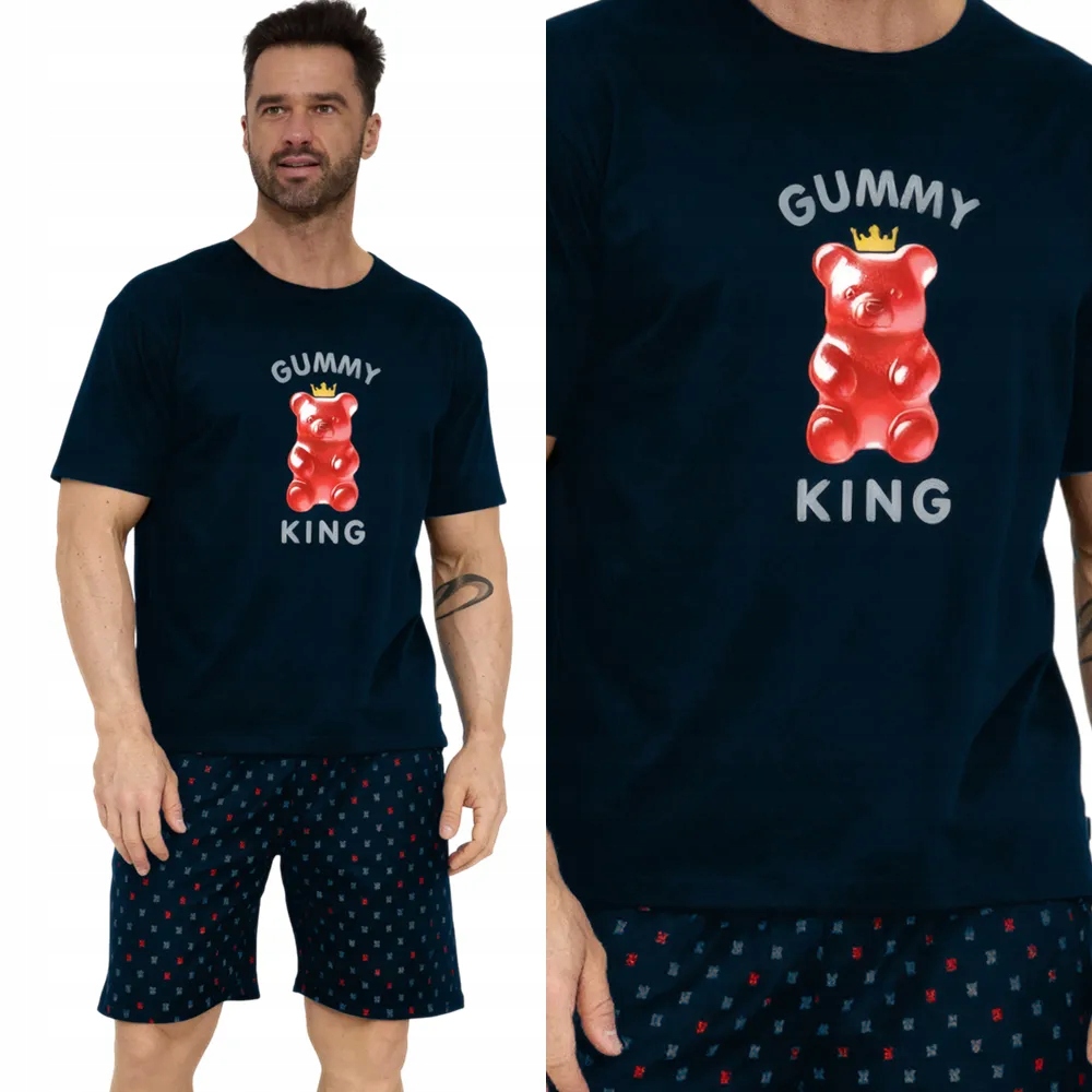 Pánské Pyžamo Cornette 326 Gummy King XXL 52 Tmavě modrá