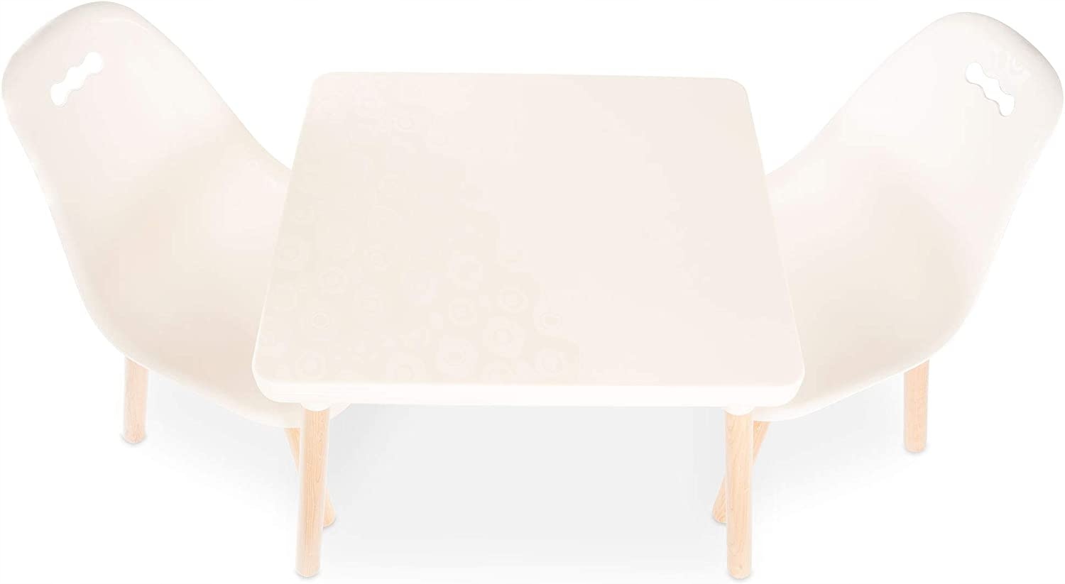 B.Toys Stół i krzesła w kolorze kości słoniowej Długość stołu 49 cm