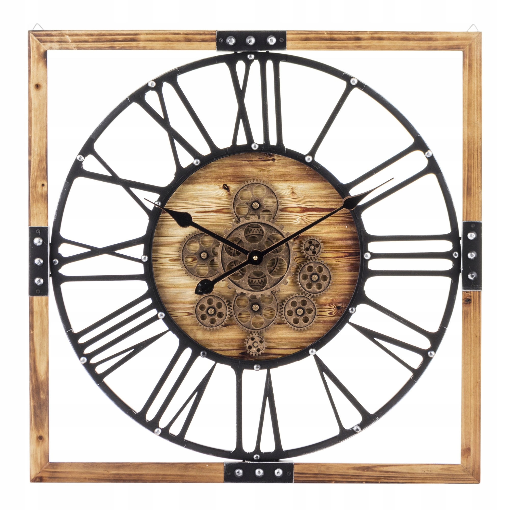 Nástenný kovový hnedý hodinový strojček Treviso