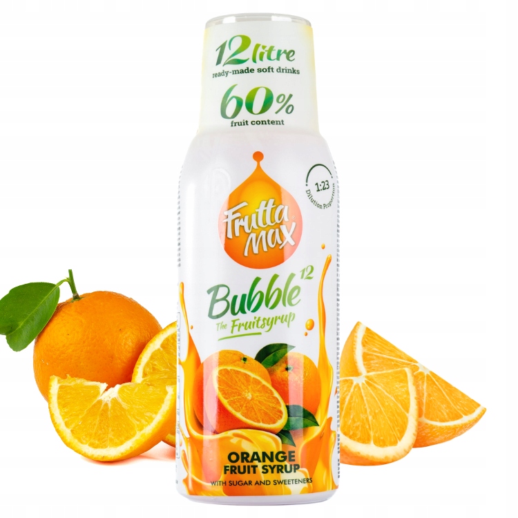 Fruttamax E zestaw syropy Pomarańcza Truskawka Malina Borówka do Sodastream Marka Fruttamax