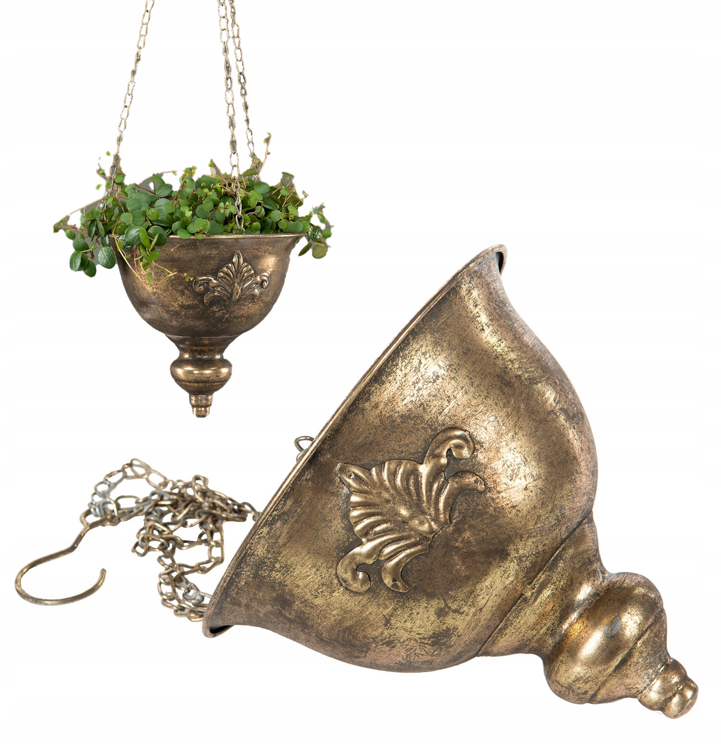 Obal Na Květináč Závěsný Metalový Loft Zlatý 23 cm květináč