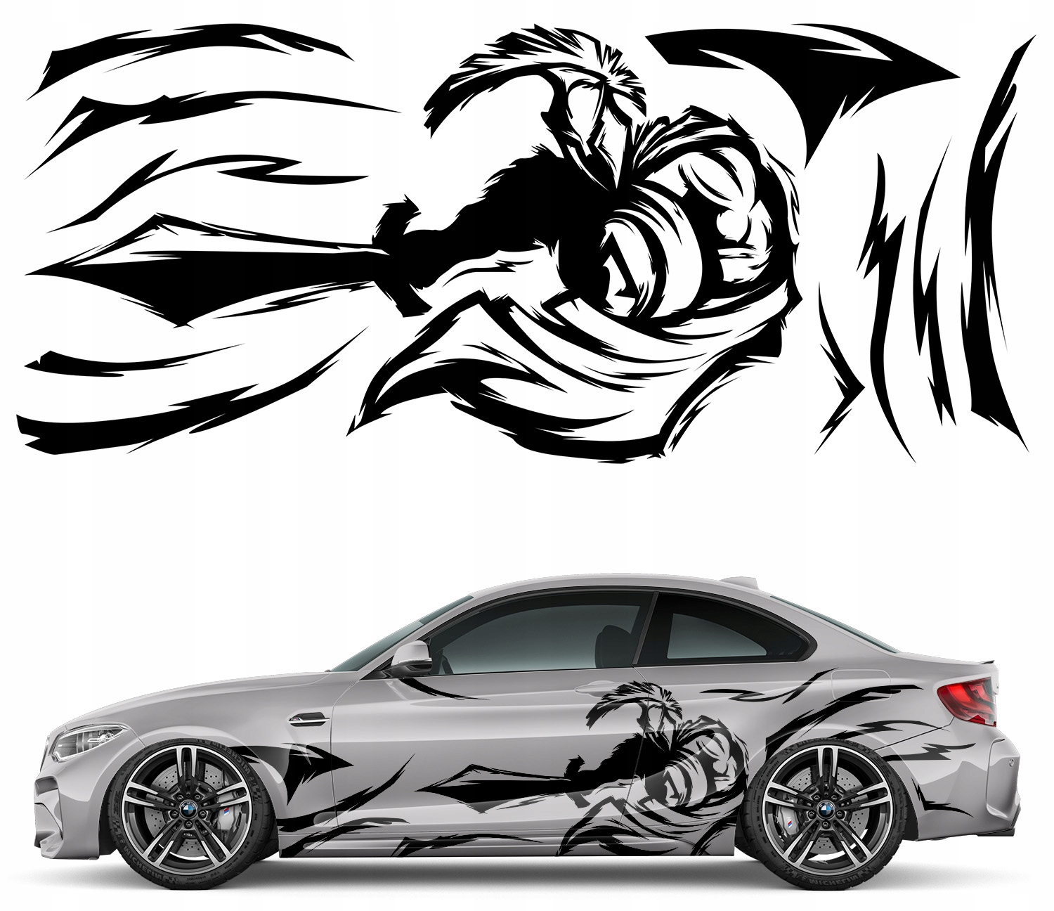 2x Samolepka na auto Motiv Sparta 86x200 cm