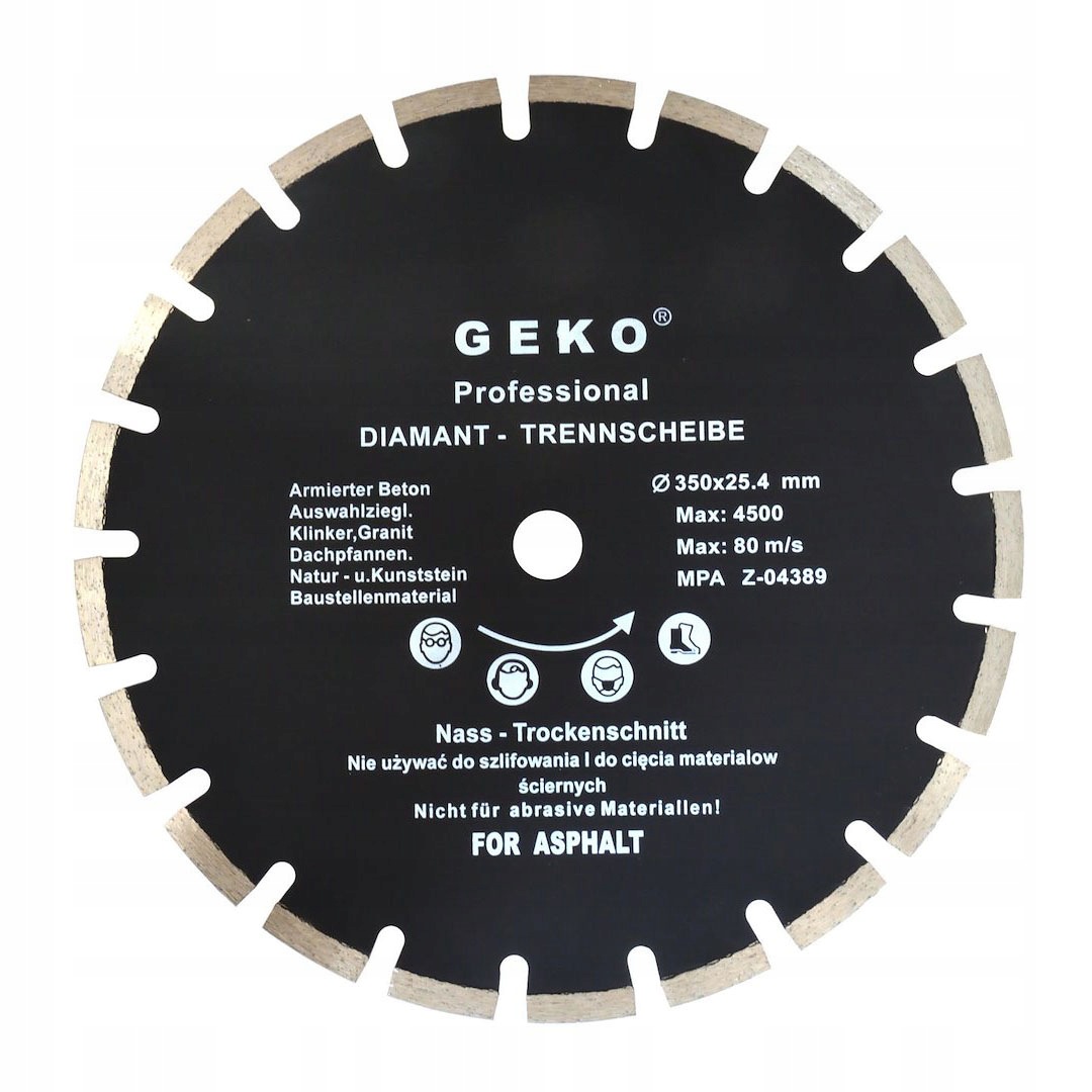 Diamantový kotouč segment Geko G00279 Profi 350x25,4 mm asfalt suchý/mokrý