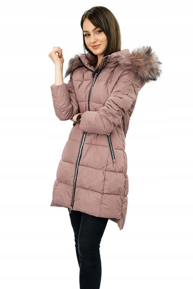 Pikovaná Bunda S Kapucí 7702 Růžová S (36)