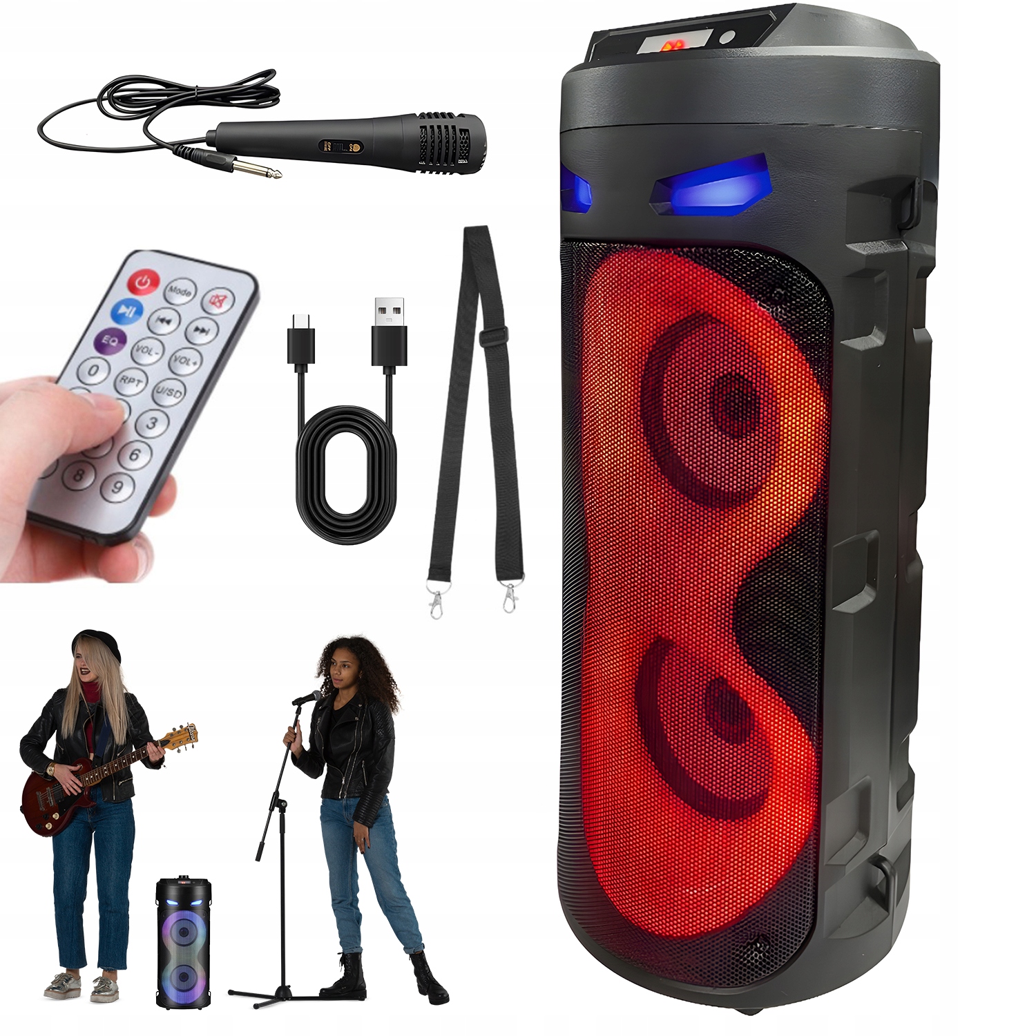 Výkonný Mobilní Bezdrátový Bluetooth Reproduktor S Basovým Rádiem A Páskem Na Rámu