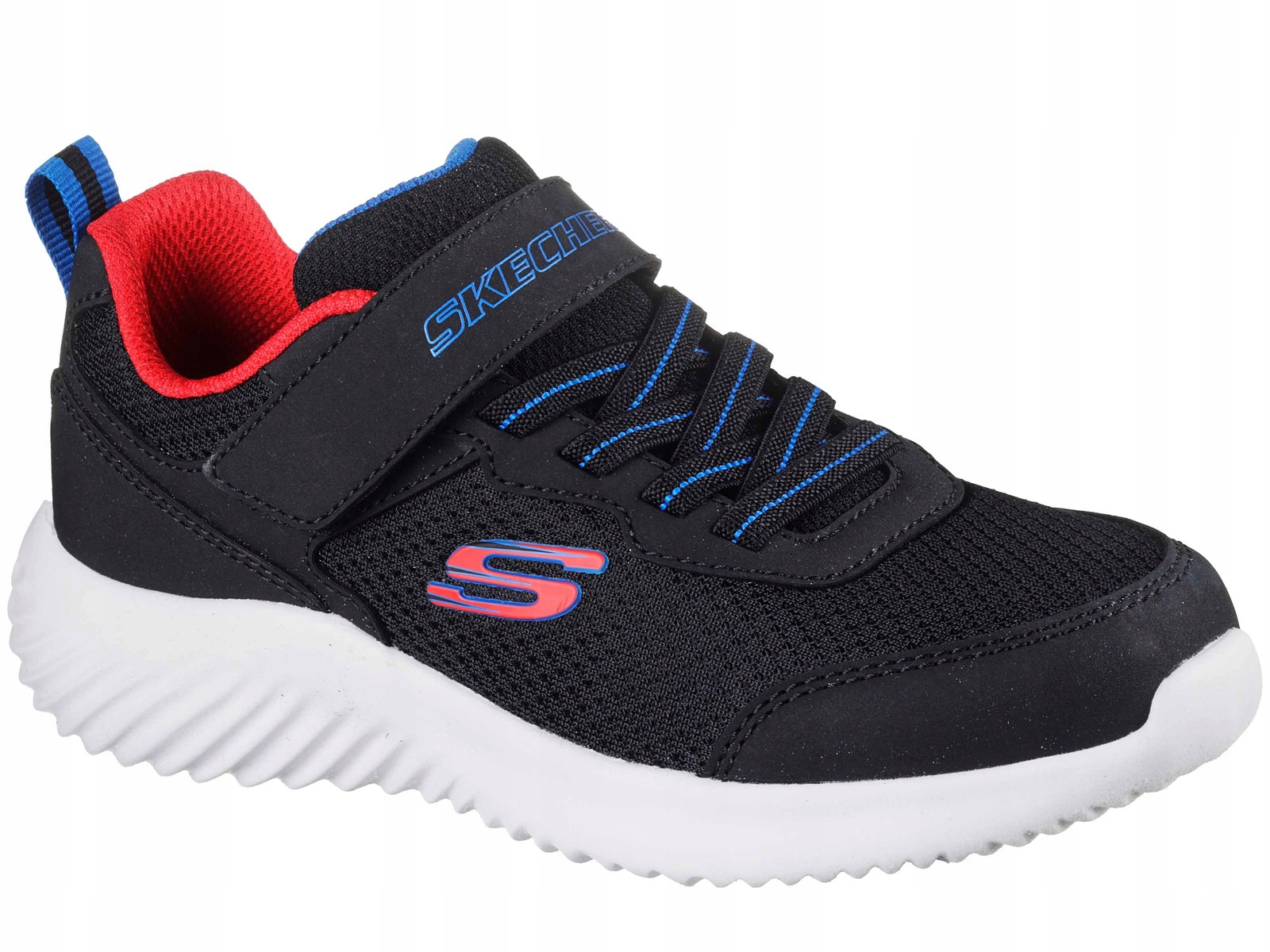 Skechers Bounder Techrox 403906L Blk Buty Dziecięce Czarne Na Rzep Gumki