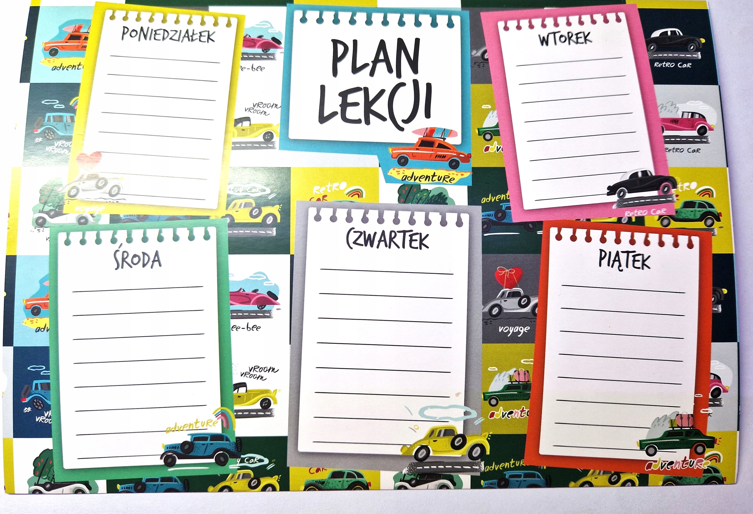 PLAN LEKCJI ZAJĘĆ A5 SZKOLNY AUTA HENRY