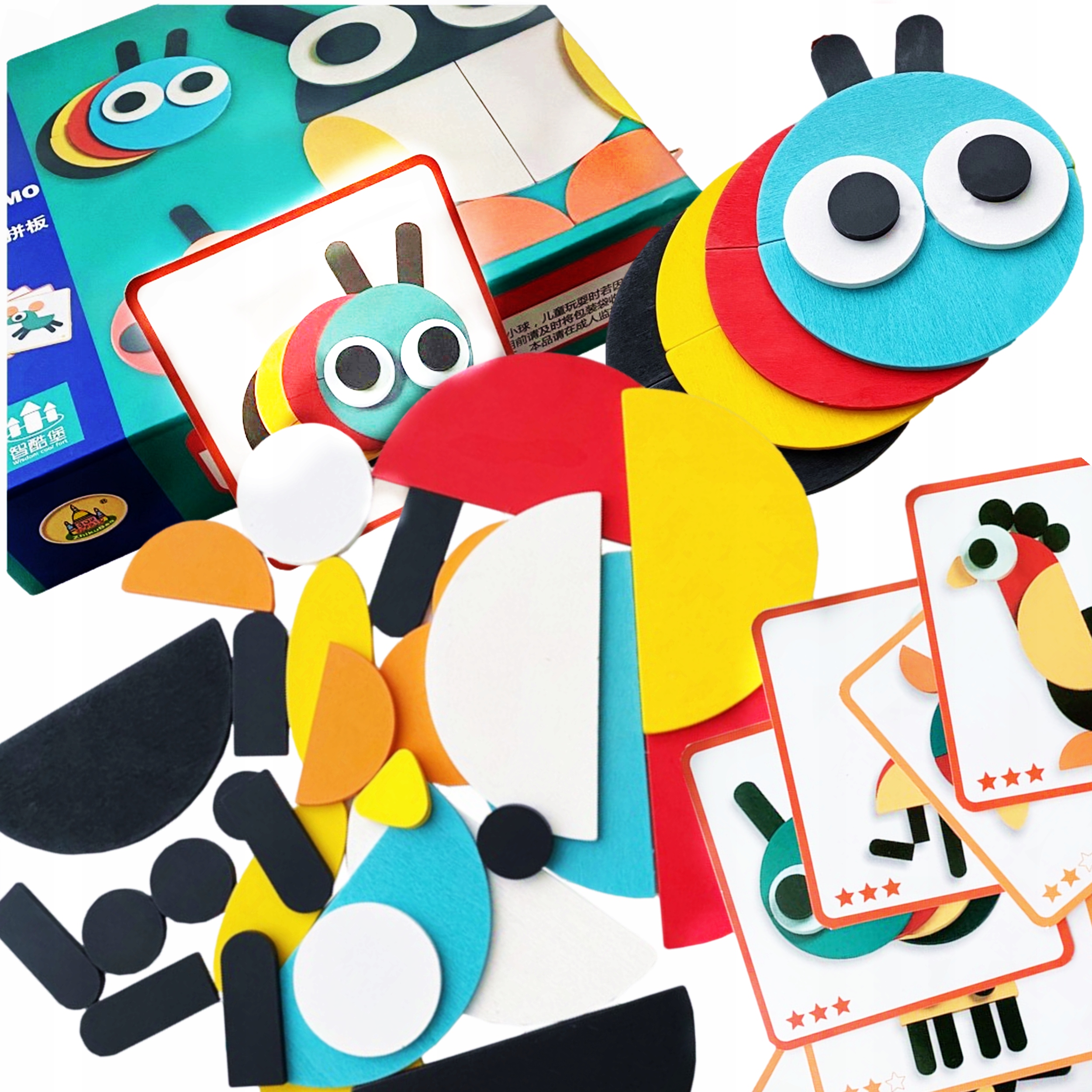 

Drewniane Puzzle Układanka Gra Logiczna Montessori