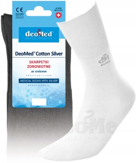 

Skarpety zdrowotne Cotton Silver 35-38 DeoMed biał