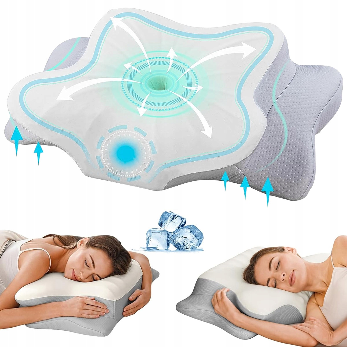 Ergonomiczna Poduszka Ortopedyczna Dwa Wysokości Odporna Na Alergie