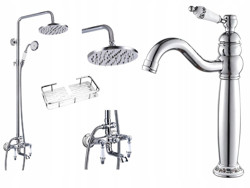 Kúpeľňová batéria Old Retro Chrom sada