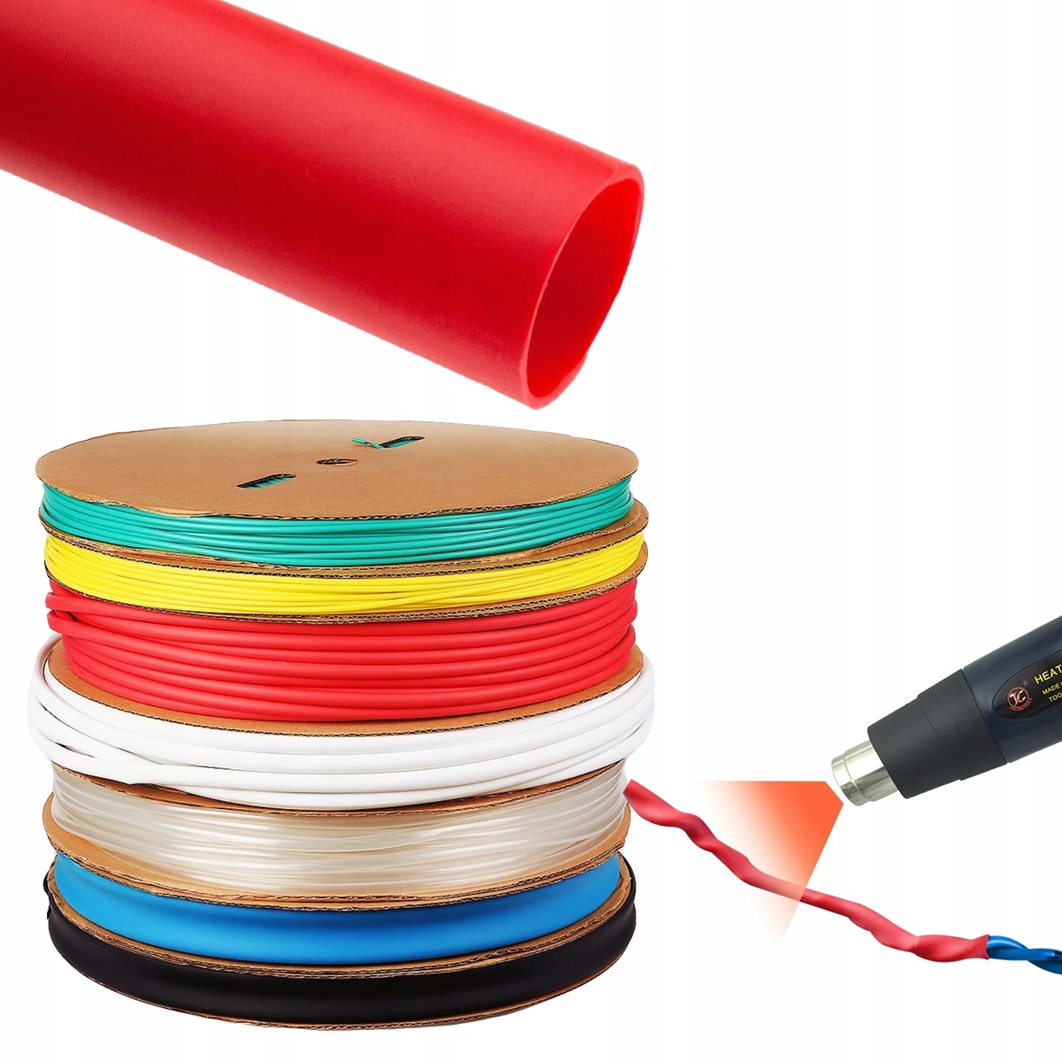 KOSZULKI TERMOKURCZLIWE KOSZULKA RURKA TERMOKURCZLIWA CZERWONA 1MM / 0,5MM