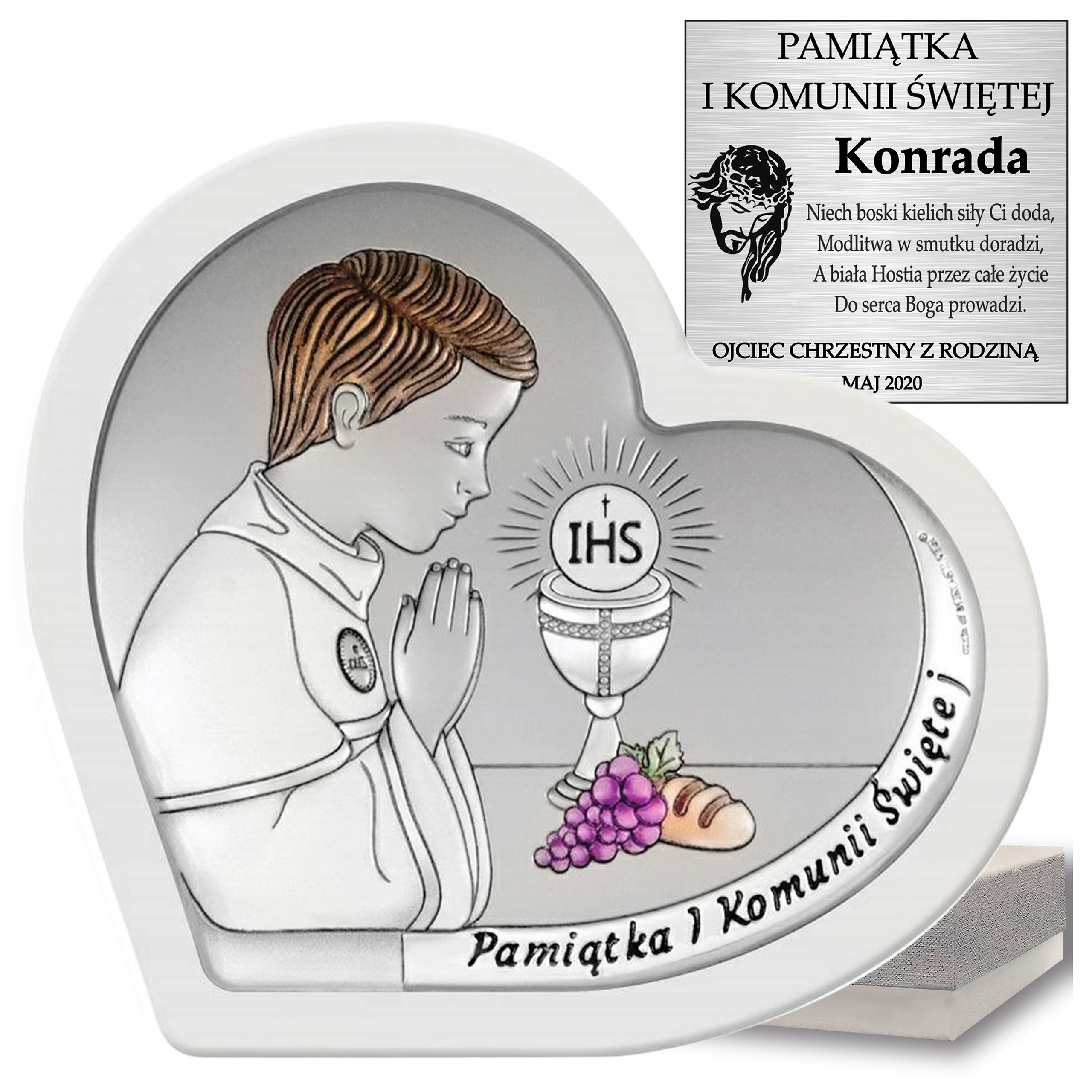 

Pamiątka Pierwszej Komunii Świętej Srebrny Obrazek