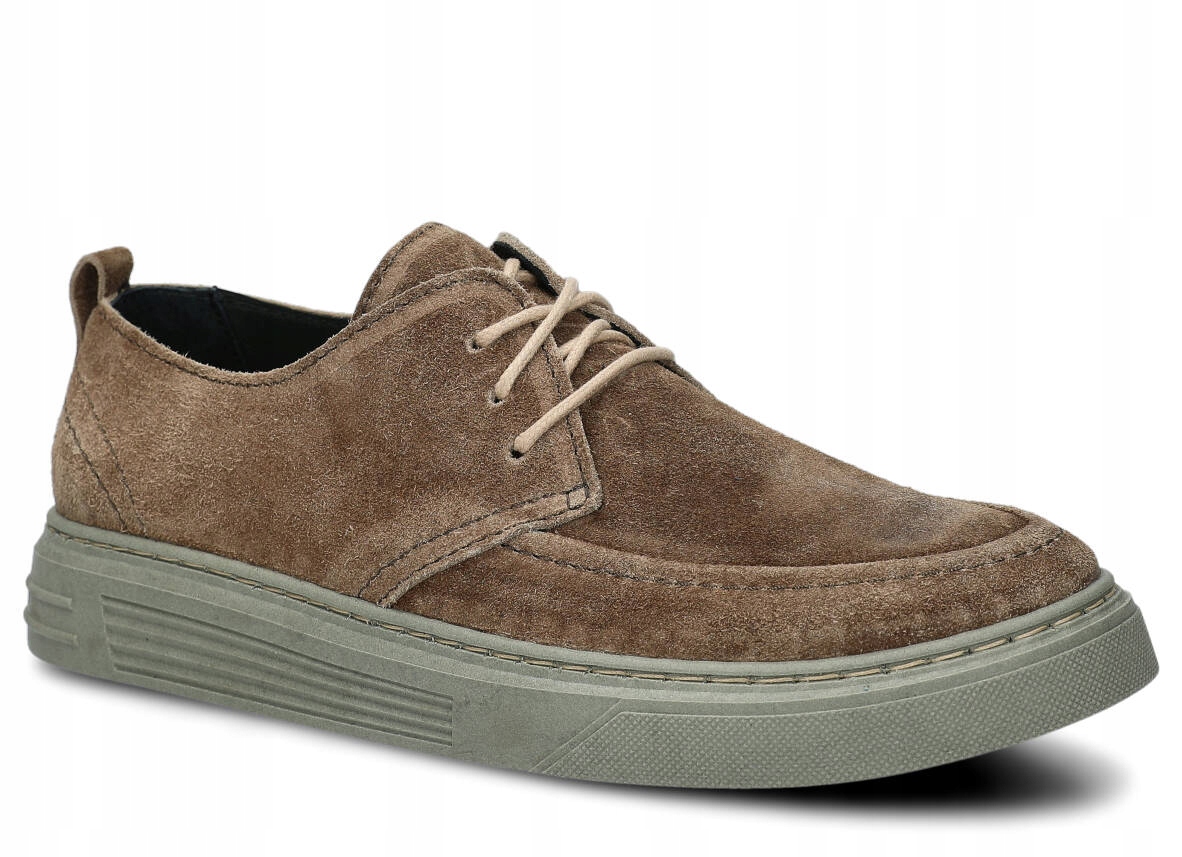 Nagaba 473 Oliva Velur Wax Pohodlné Pánské Kožené Polobotky Polský Boty