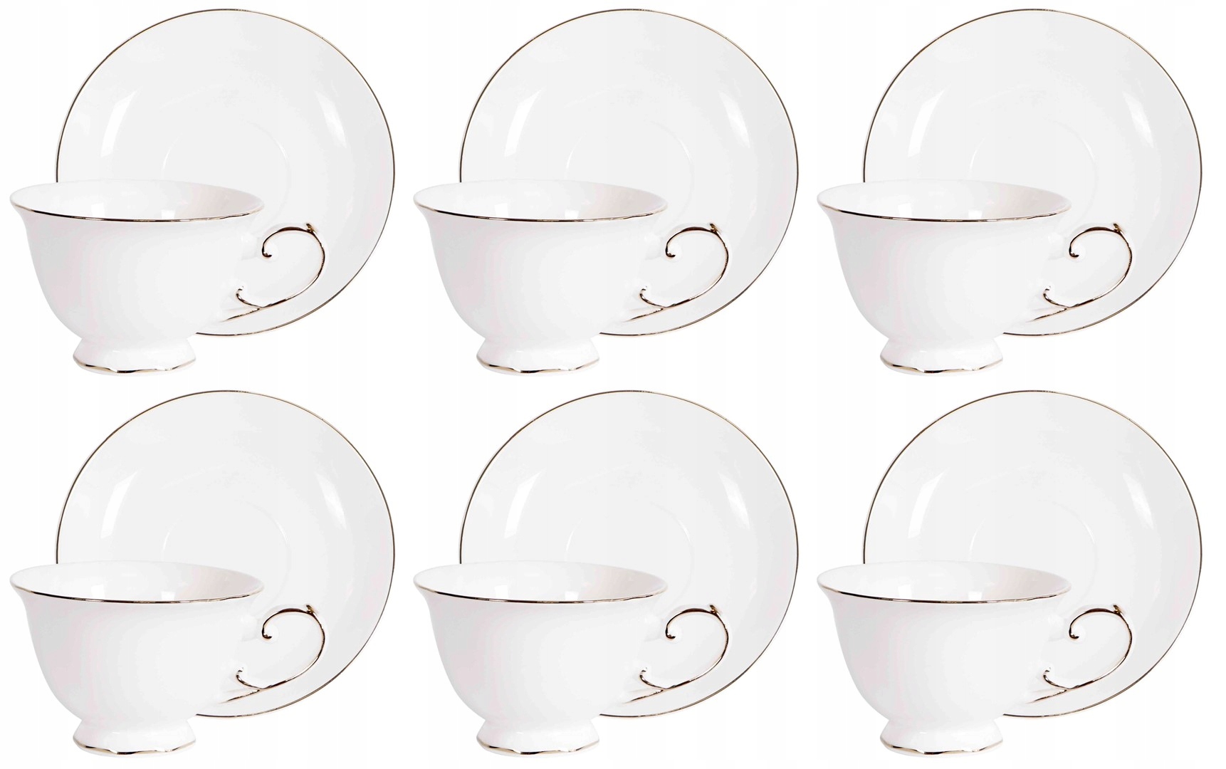 Angelo Komplet Šálok 6+6 220 ml Káva Čaj Porcelán