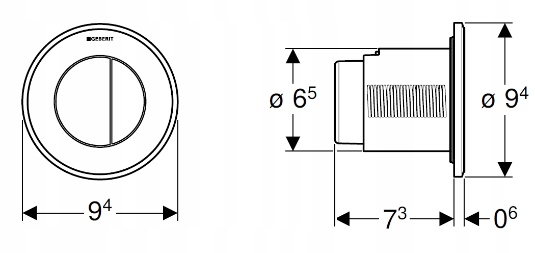 PRZYCISK SPŁUKUJĄCY WC BIAŁY/CHROM GEBERIT TYP10 Marka Geberit