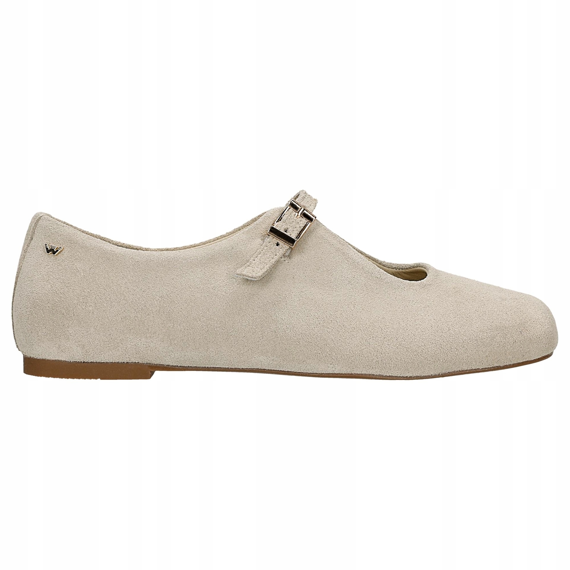 Béžové dámské baleríny z koženky, velikost vel.