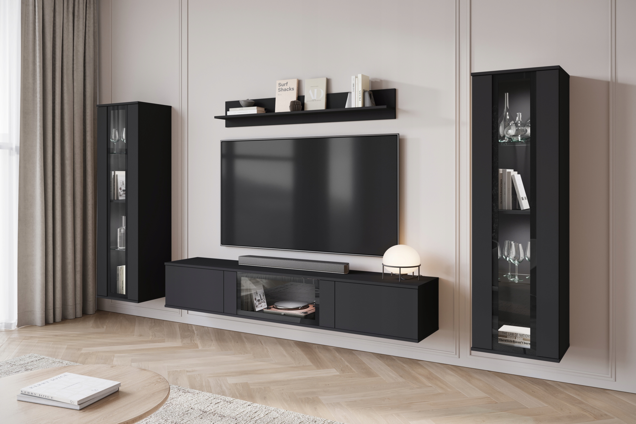 Komoda CARO 154 Czarny Szerokość mebla 150 cm