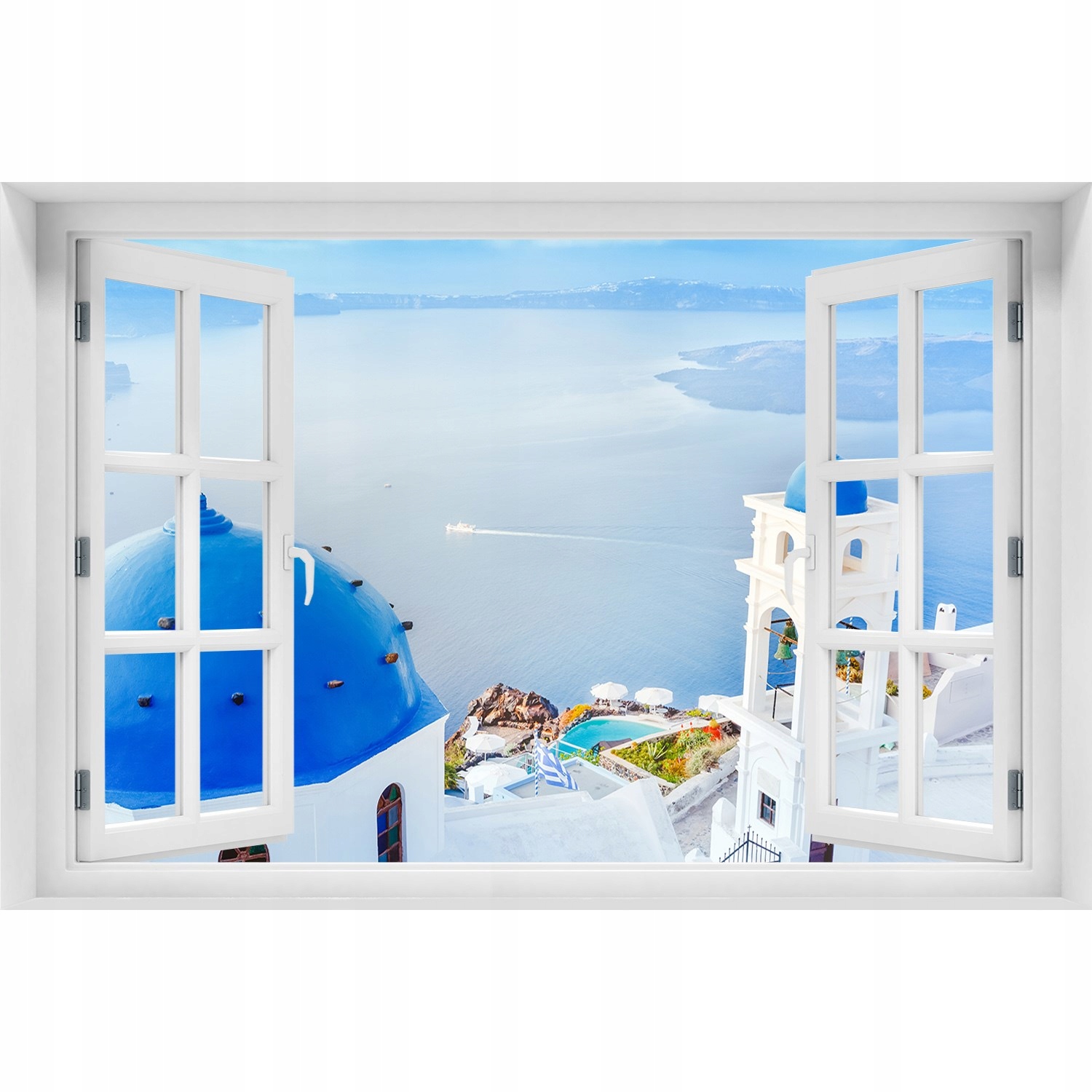 

Naklejka na ścianę 3D Okno Santorini Grecja 90x60