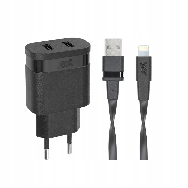 Riva Power 4125 BD2 nabíječka 3,4 A/ 2 Usb, černá Apple Lightning kabel