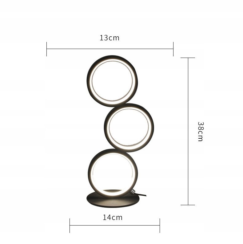 Okrągła lampa stołowa biała ID011 Długość/wysokość 38 cm