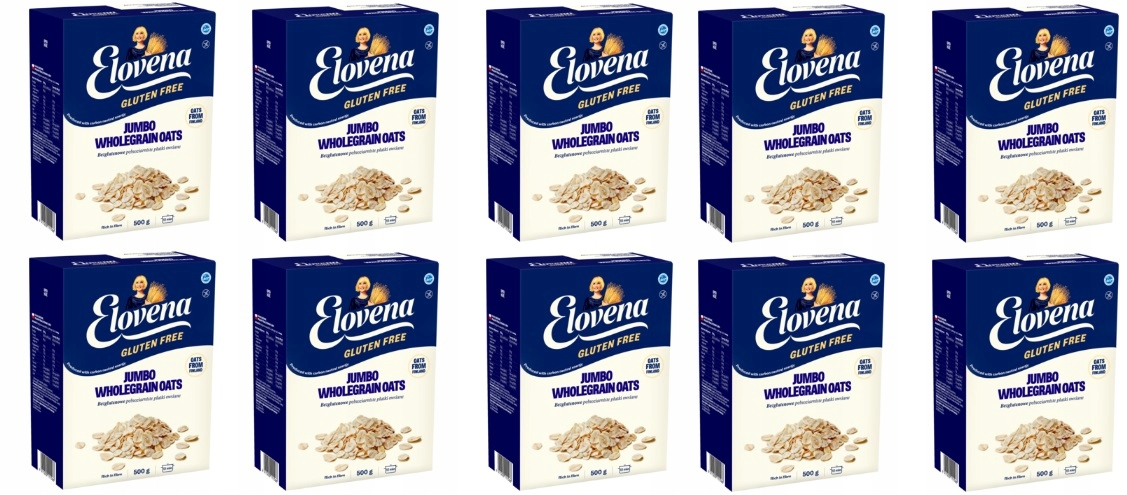 10 x 500 g Elovena Ovesné vločky přírodní Jumbo bez lepku Karton