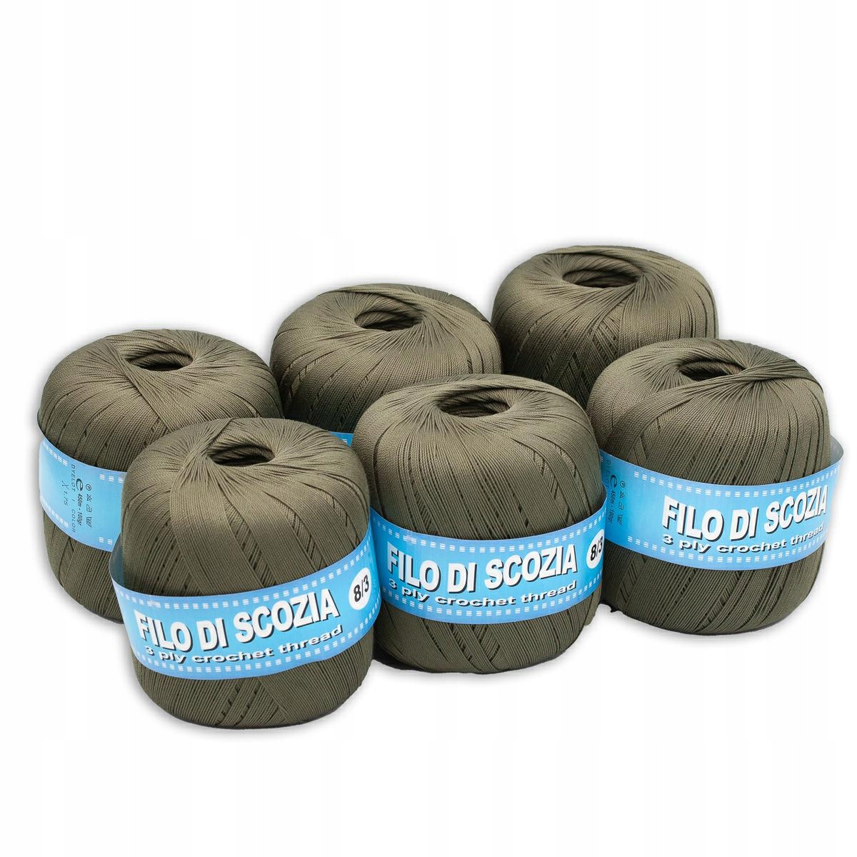 Háčkovací Příze Filo 8/3 100g/6 Ks zelený 446