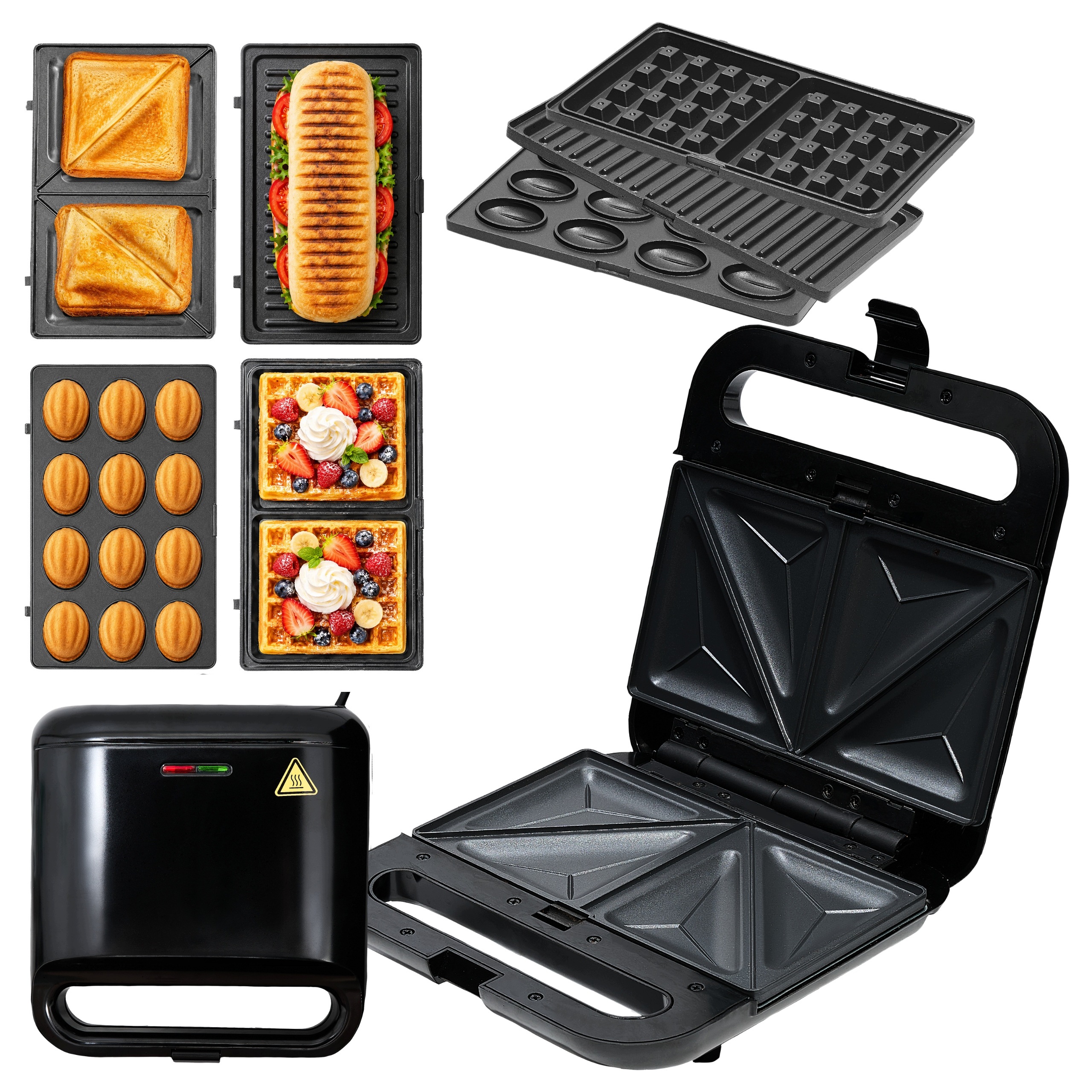 Opiekacz do kanapek orzeszków toster sandwich grill gofrownica panini 4w1
