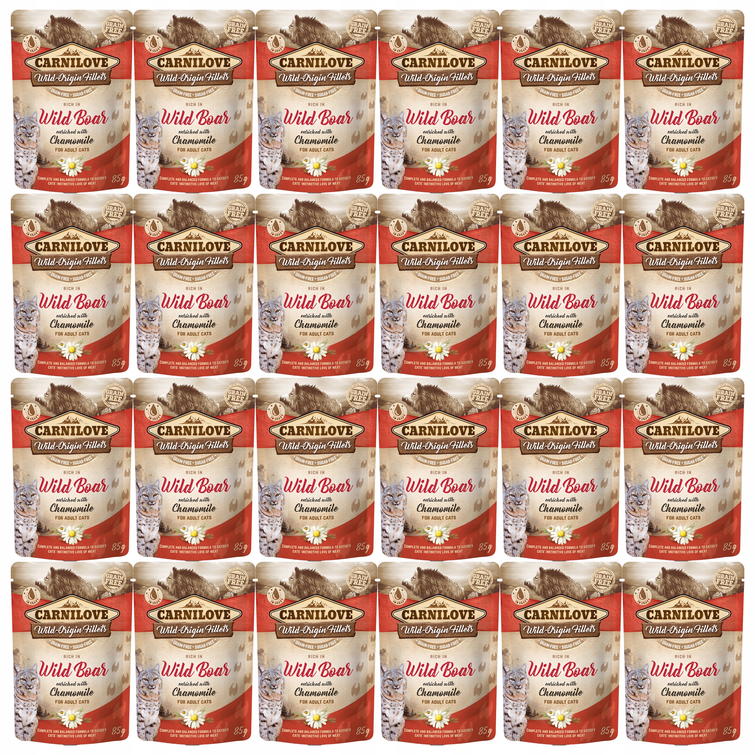 Carnilove Cat Pouch Divoký heřmánek mokré krmivo pro kočky 24 x 85 g bez obilovin