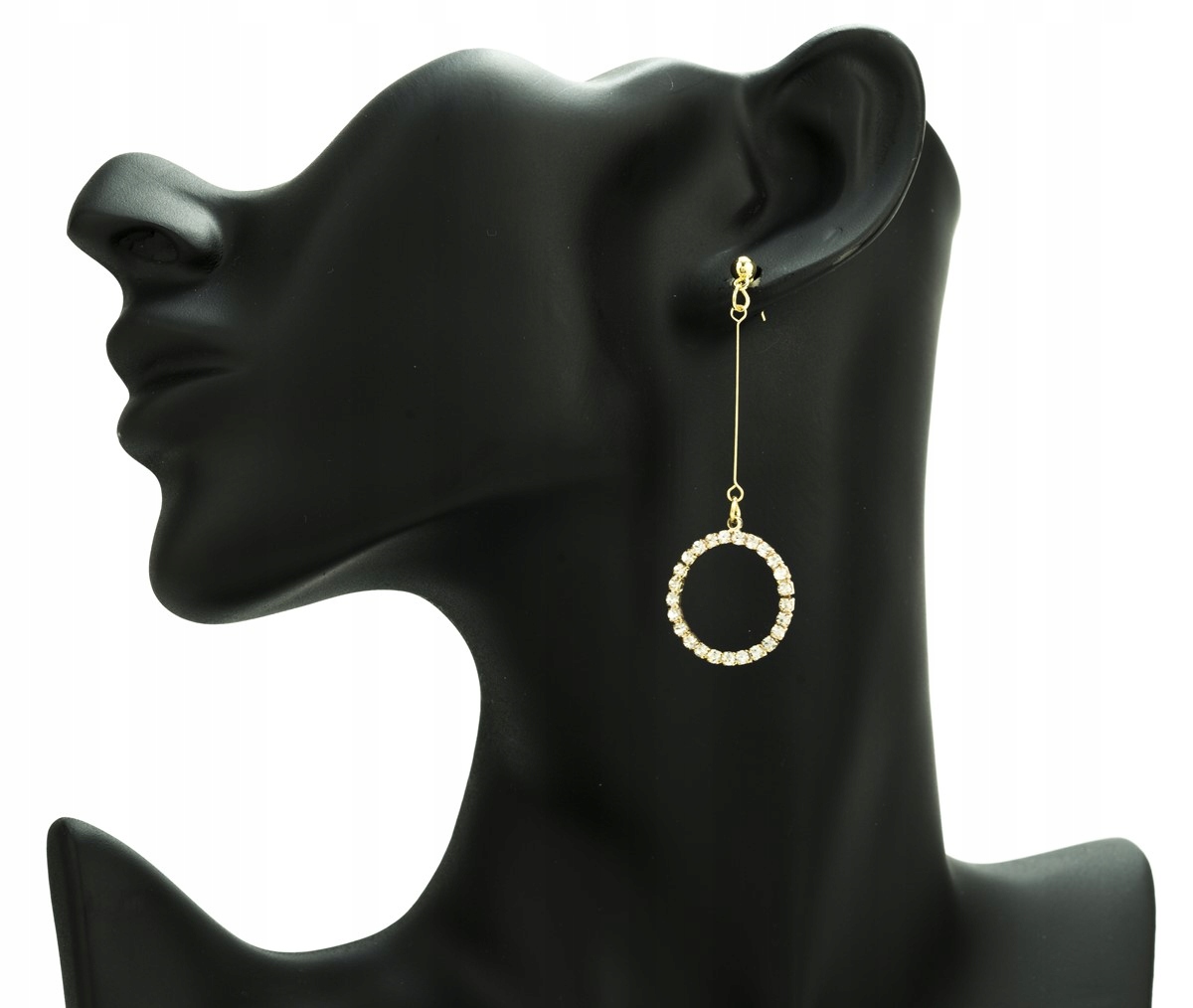 

Kolczyki złote długie wiszące koła z cyrkoniami