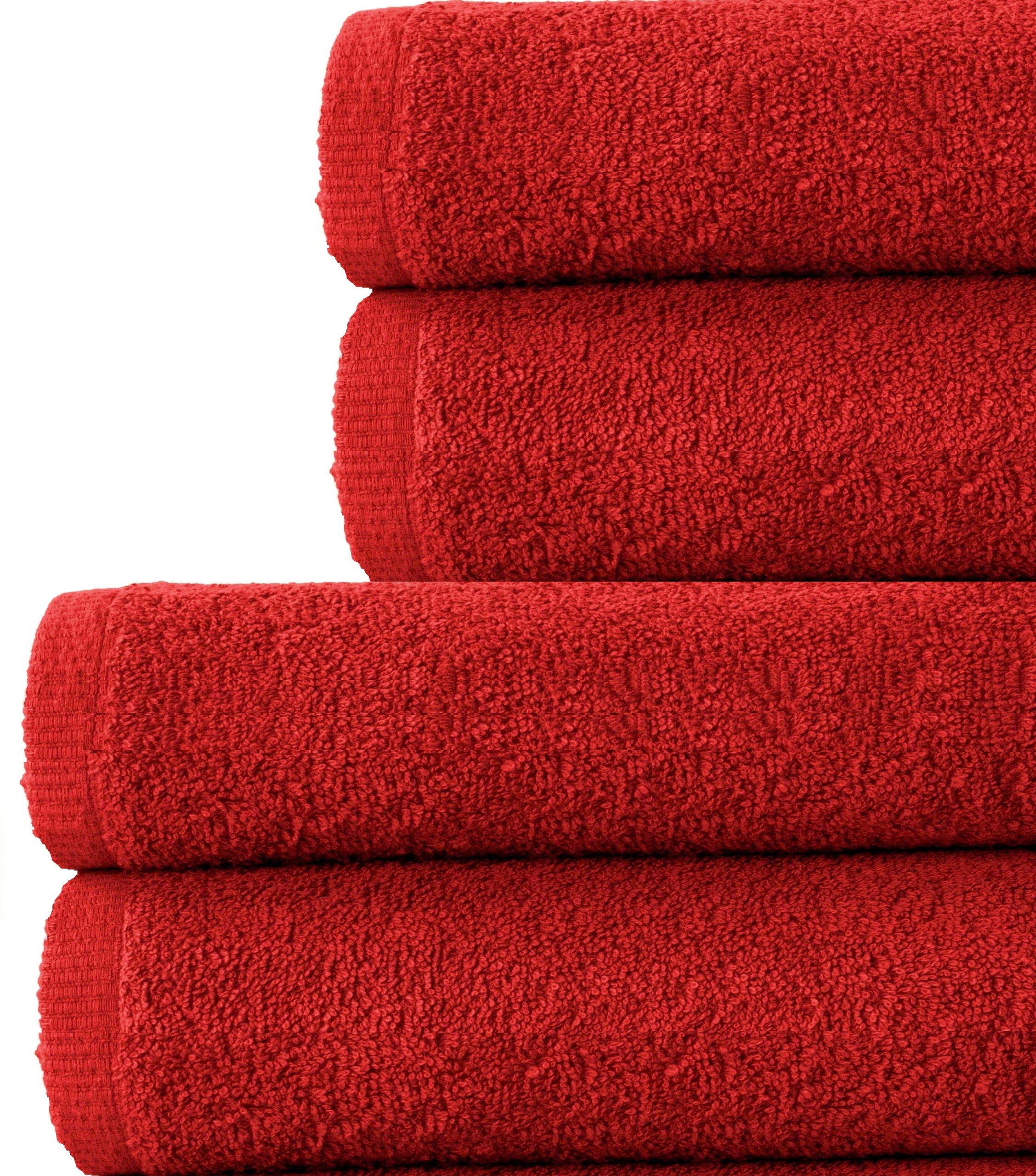 Komplet 4 Ręczniki Kąpielowe Spa Bawełna 500GSM 70x140 i 50x100 x2 Czerwony